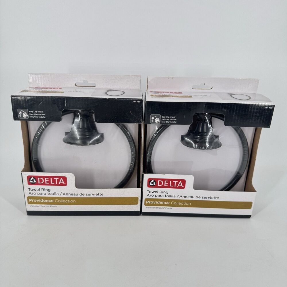 Delta Providence 134438 Towel Ring Set of 2 Venetian Bronze Bathroom NEW